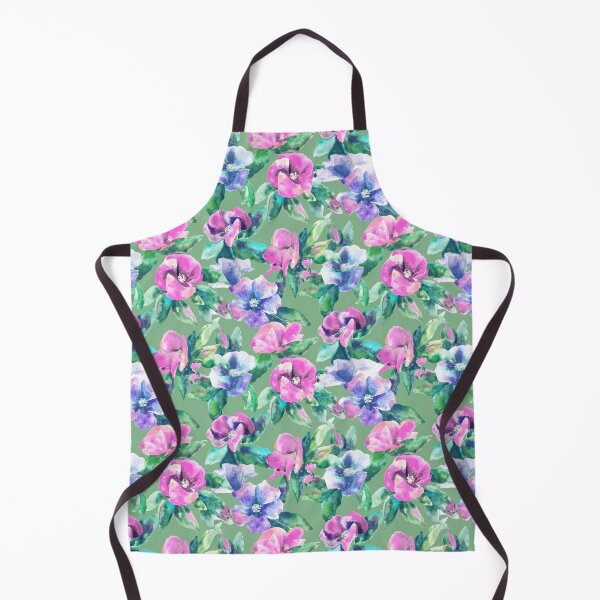 Item preview, Copy of big floral classic watercolor handmade green designed and sold by Alessandro Remo Mazzoni Remotextiles.