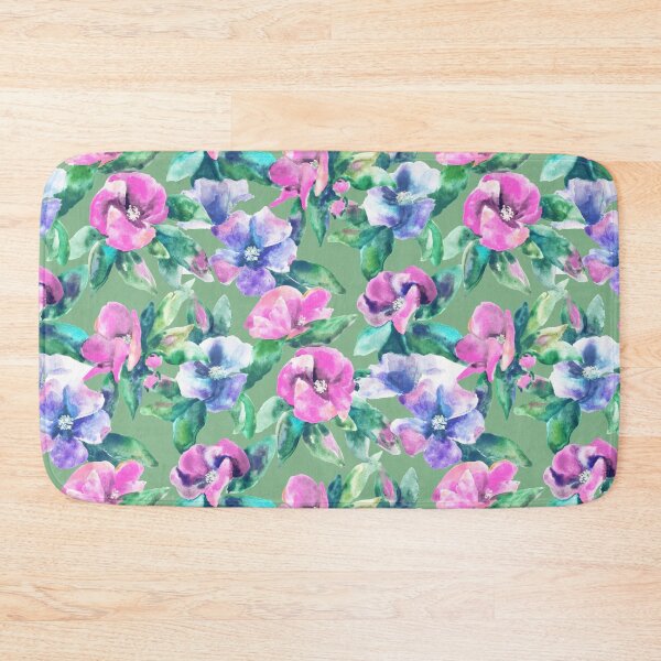 Item preview, Copy of big floral classic watercolor handmade green designed and sold by Alessandro Remo Mazzoni Remotextiles.