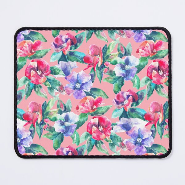 Item preview, Copy of big floral classic watercolor handmade pink designed and sold by Alessandro Remo Mazzoni Remotextiles.