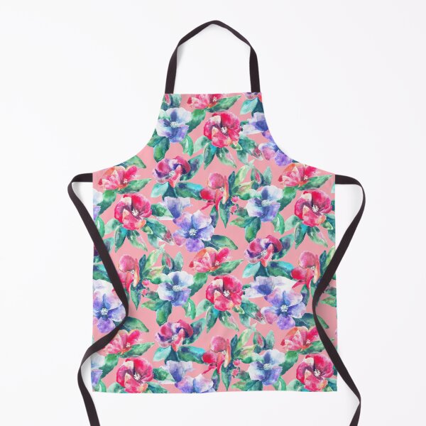 Item preview, Copy of big floral classic watercolor handmade pink designed and sold by Alessandro Remo Mazzoni Remotextiles.