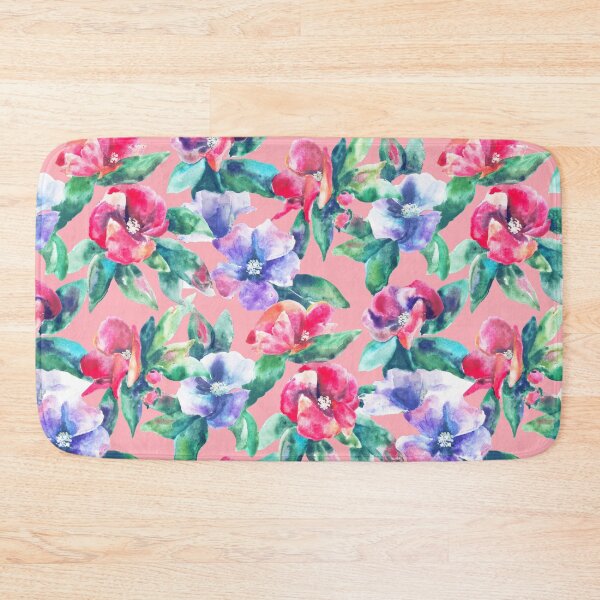 Item preview, Copy of big floral classic watercolor handmade pink designed and sold by Alessandro Remo Mazzoni Remotextiles.