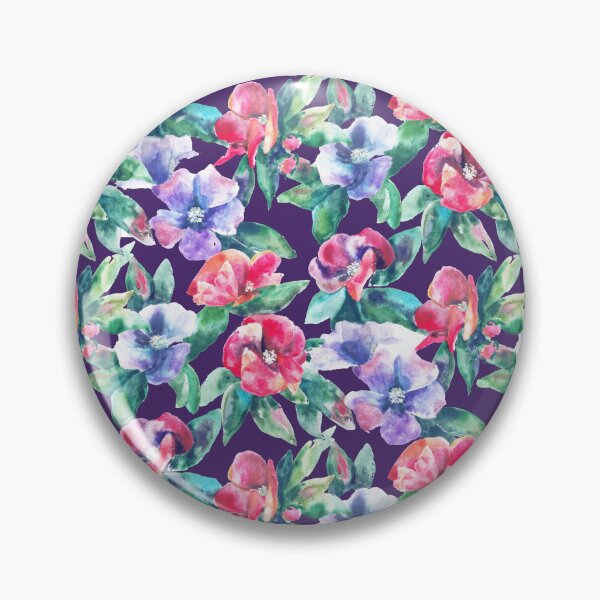 Item preview, Copy of big floral classic watercolor handmade blue designed and sold by Alessandro Remo Mazzoni Remotextiles.
