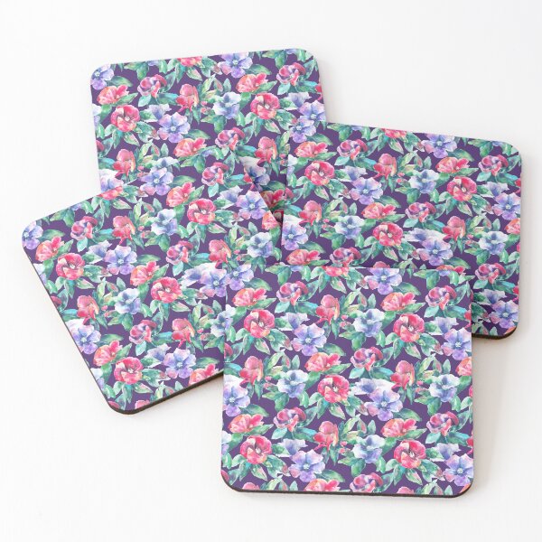 Item preview, Copy of big floral classic watercolor handmade blue designed and sold by Alessandro Remo Mazzoni Remotextiles.