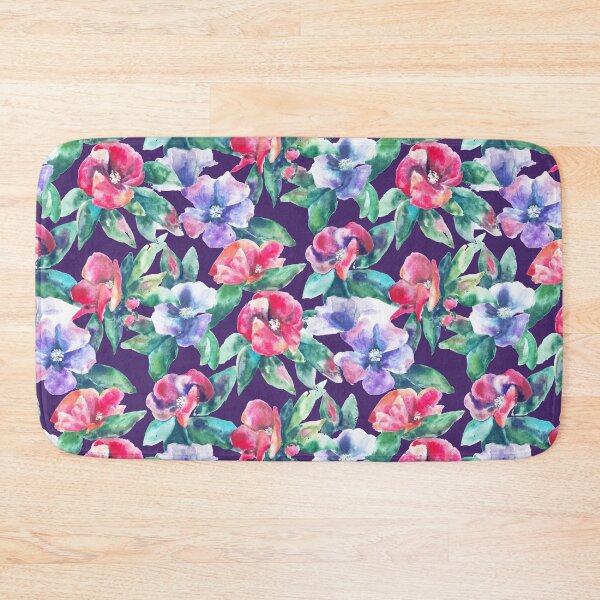 Item preview, Copy of big floral classic watercolor handmade blue designed and sold by Alessandro Remo Mazzoni Remotextiles.