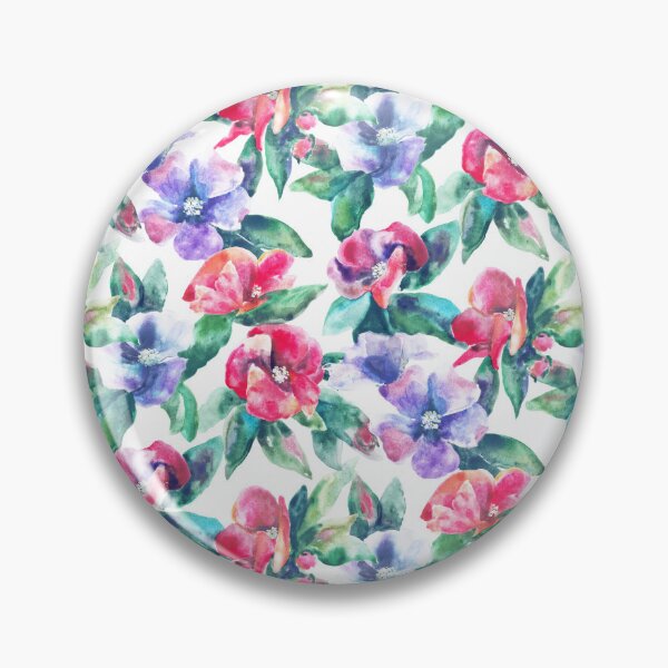 Item preview, Copy of big floral classic watercolor handmade white designed and sold by Alessandro Remo Mazzoni Remotextiles.