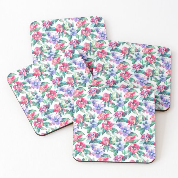 Item preview, Copy of big floral classic watercolor handmade white designed and sold by Alessandro Remo Mazzoni Remotextiles.