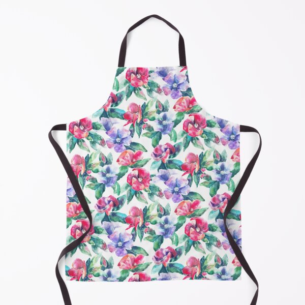 Item preview, Copy of big floral classic watercolor handmade white designed and sold by Alessandro Remo Mazzoni Remotextiles.