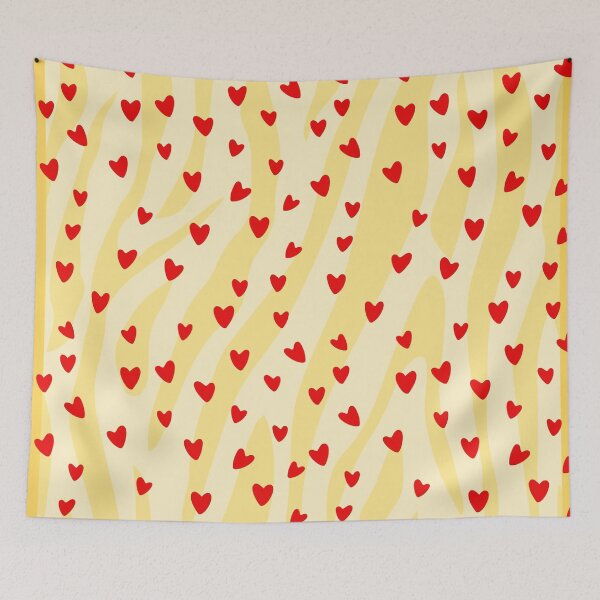 Item preview, Seamless pattern with hearts on a yellow background. for Valentine's Day. designed and sold by APHIDAT-TA.