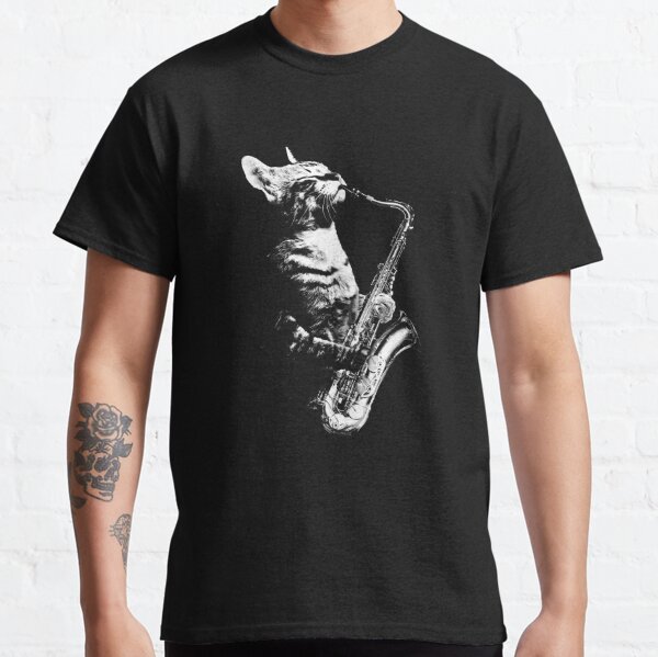 Saxophone Cat T-Shirts for Sale