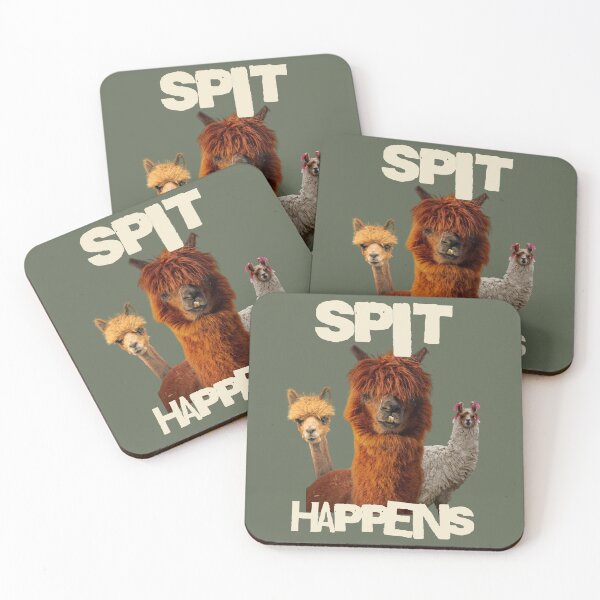 Item preview, Funny Alpacas "Spit Happens", Funny Lama, Cute Llama designed and sold by Mariana Piana.