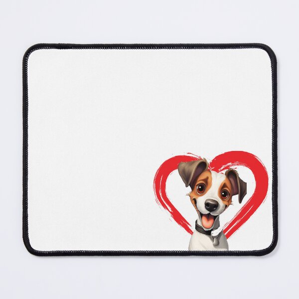 Item preview, Jack Russell Terrier Cartoon in Love Heart swoosh  designed and sold by For Dog Sake!®.