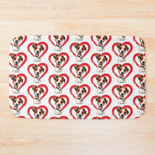 Item preview, Jack Russell Terrier Cartoon in Love Heart swoosh  designed and sold by For Dog Sake!®.