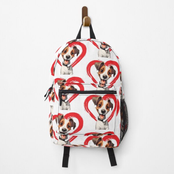 Item preview, Jack Russell Terrier Cartoon in Love Heart swoosh designed and sold by For Dog Sake!®.