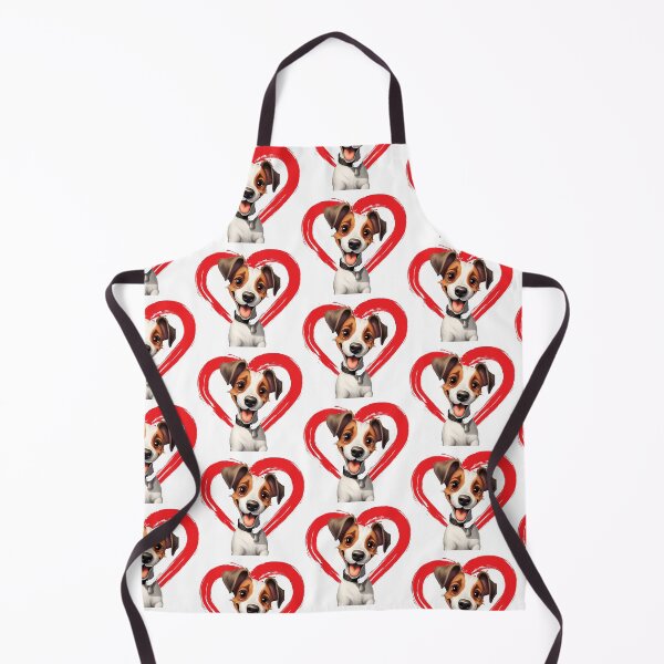Item preview, Jack Russell Terrier Cartoon in Love Heart swoosh designed and sold by For Dog Sake!®.