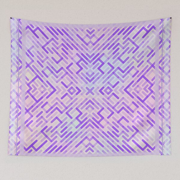 Item preview, Abstract background scarf with geometric shapes in purple and pink. designed and sold by APHIDAT-TA.
