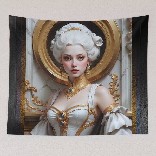 Item preview, Lady Althia White Beautiful AI Concept Art Portrait by Xzendor7 designed and sold by Xzendor7 Digital Art Creations.
