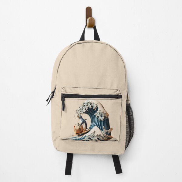 Item preview, Penguin surfs the Kanagawa wave designed and sold by NickSpace.