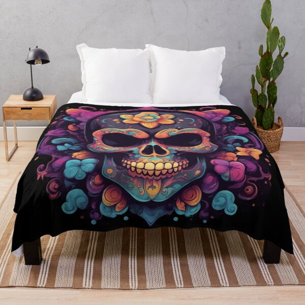 Item preview, Colourful Sugar Skull, Calavera, Floral Design designed and sold by Burn-Ego.