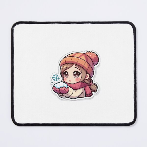 Item preview, kawaii small girl with a warm hat and scarf designed and sold by naivnoia.