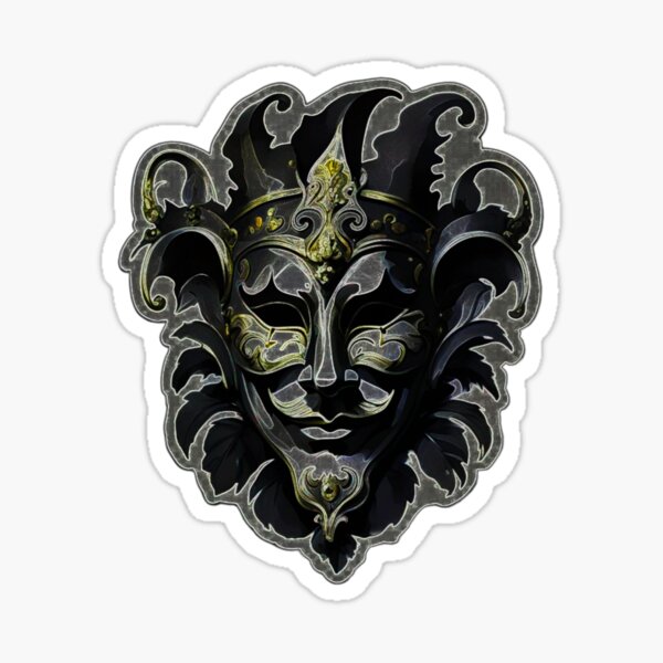 Item preview, Sticker mask neon gray (yellow) jester. designed and sold by MirBer.