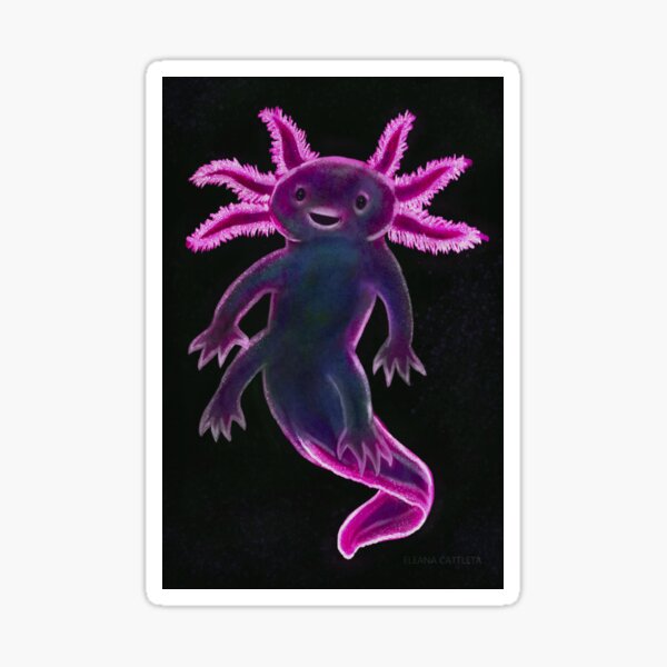 Vista previa del artículo con la obra «Neon Pink Axolotl Illustration - Vibrant Art for Products», diseñado y vendido por Eleanarte.