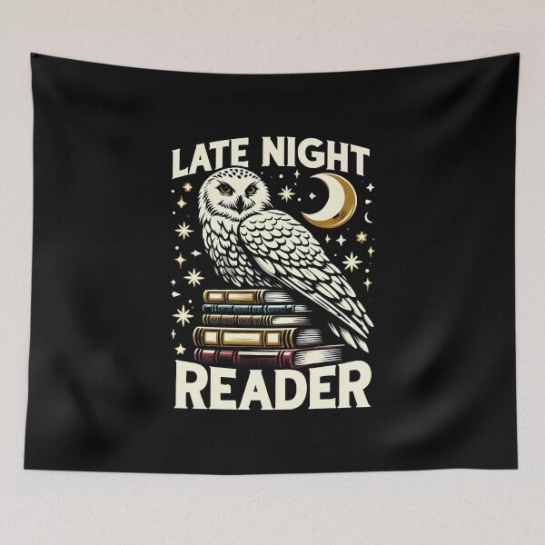 Item preview, Late Night Reader - Snowy Owl - Fantasy designed and sold by Fenay Designs.