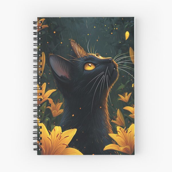 Item preview, Black Cat with Yellow Flowers  designed and sold by Design Den.