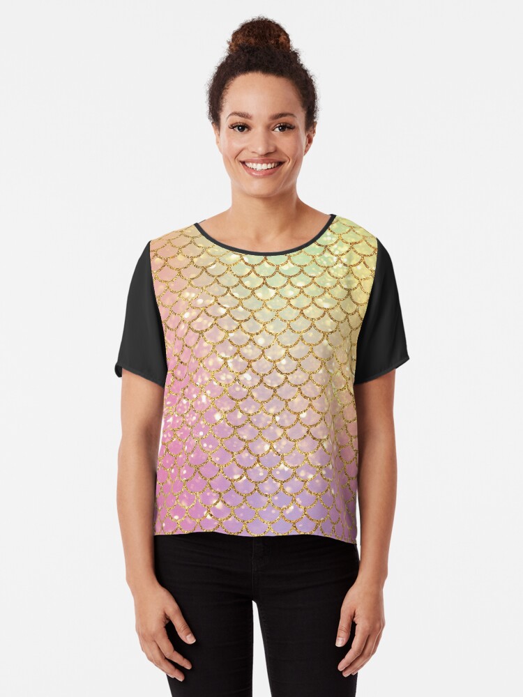Colorful Mermaid Scales Women Sweatshirt Casual Hoodie Tshirt T Hoodies Cropped Crop Tops