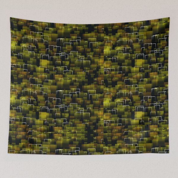 Item preview, Painting entitled “Adjoining Buildings” made of yellow mosaic designed and sold by VibeTwist.