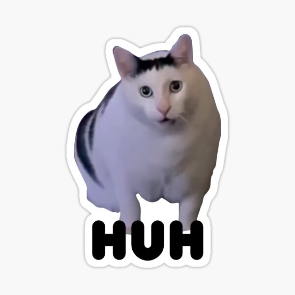 huh cat meme viral huh? meme Sticker for Sale by joy4shirt