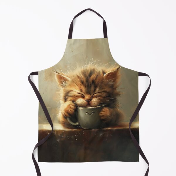 Item preview, Cute and grumpy kitten with coffee cup - not a morning person designed and sold by Daydreamsatdawn.