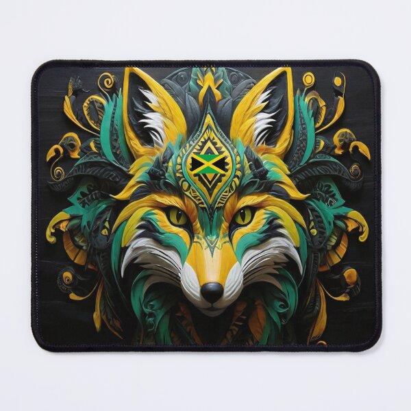 Item preview,  Tribal Fox with Jamaican Colors And Flag designed and sold by Angelle55.