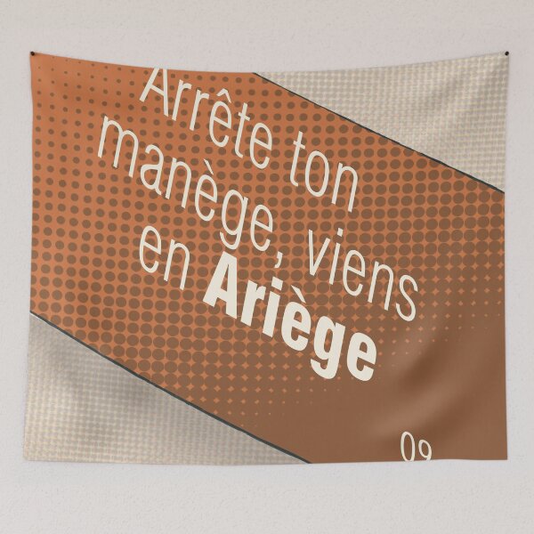 Item preview, Stop your merry-go-round, come to Ariège, 09, the departamental slogan designed and sold by Cyrille BRG.