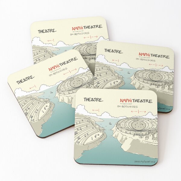Item preview, Amphitheatre and theatre (or amphitheater and theater) designed and sold by Sketchplanations.