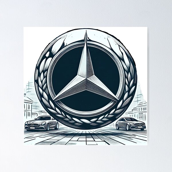 how to draw Mercedes Benz logo - YouTube