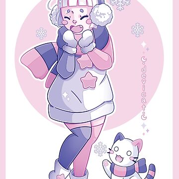 Artwork thumbnail, CandiCat Snow Chibi • 2024 • Variant 1  by Devi Cat