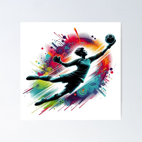 Poster Football joueur botte le ballon. L'illustration vectorielle colorée