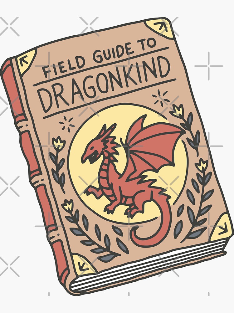 Thumbnail 3 of 3, Sticker, Fourth Wing dragon book field guide to dragonkind designed and sold by treewitheyes.