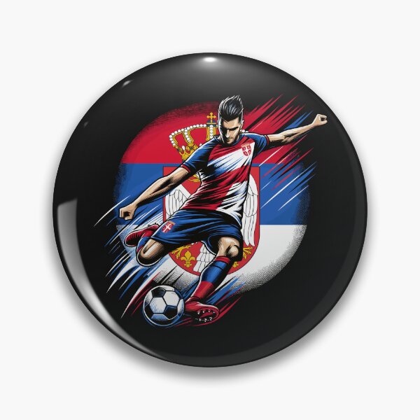 Item preview, Dynamic Serbia Soccer Star in Action - Vector Design designed and sold by SerhiiArt.