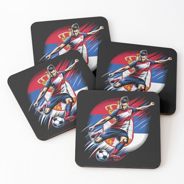 Item preview, Dynamic Serbia Soccer Star in Action - Vector Design designed and sold by SerhiiArt.