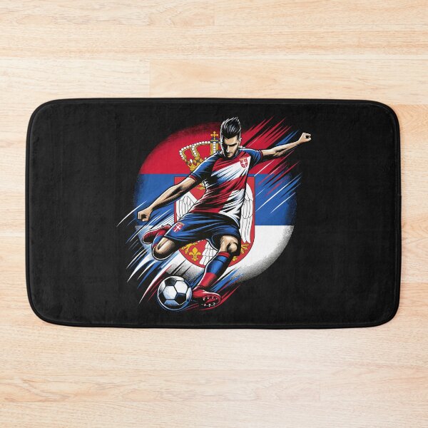Item preview, Dynamic Serbia Soccer Star in Action - Vector Design designed and sold by SerhiiArt.