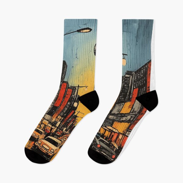 Item preview, modern city colorful travel vintage graphics designed and sold by wonderfulpark.