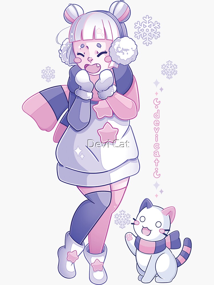 Thumbnail 3 of 3, Sticker, CandiCat Snow Chibi • 2024 • Variant 2 designed and sold by devicatoutlet.