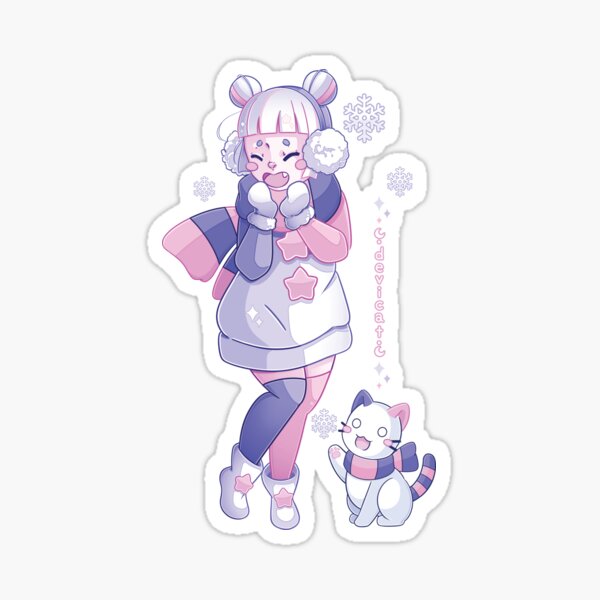 Item preview, CandiCat Snow Chibi • 2024 • Variant 2 designed and sold by Devi Cat.