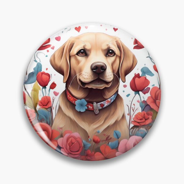 Item preview, Labrador Retriever Valentine's Day Flowers Roses Hearts designed and sold by 1681830934131.