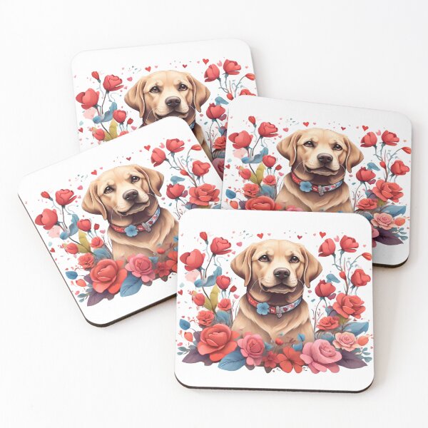 Item preview, Labrador Retriever Valentine's Day Flowers Roses Hearts designed and sold by 1681830934131.