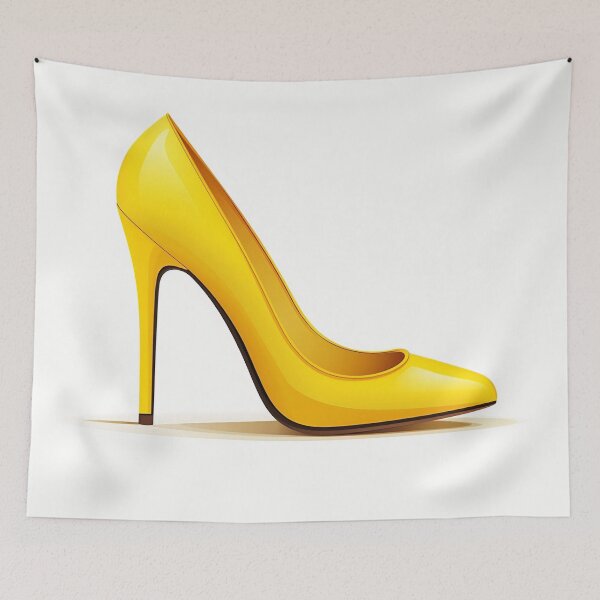 Aperçu de l'œuvre Stiletto jaune sur fond blanc créée et vendue par dcrc.