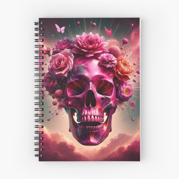 Item preview,  Pink Skull With Floral And Butterfly Expression designed and sold by mymagicstoreus.