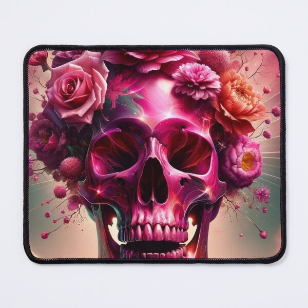Item preview, Pink Skull With Floral And Butterfly Expression designed and sold by mymagicstoreus.