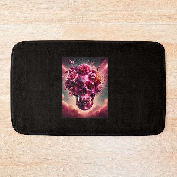 Item preview,  Pink Skull With Floral And Butterfly Expression designed and sold by mymagicstoreus.
